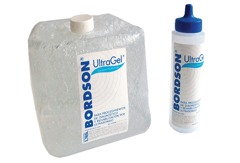 Imagen de un frasco de gel de ultrasonido Bordson 2.
