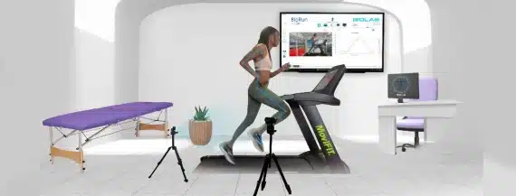 Representación del uso de inteligencia artificial y redes neuronales en el análisis biomecánico para la rehabilitación y el deporte.